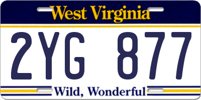 WV license plate 2YG877