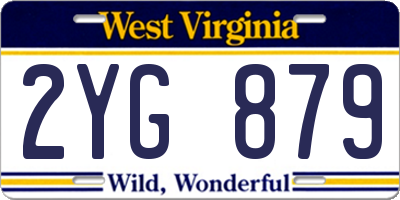 WV license plate 2YG879