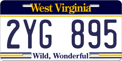 WV license plate 2YG895