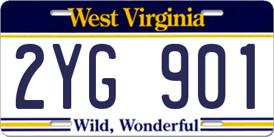 WV license plate 2YG901