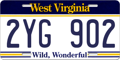 WV license plate 2YG902