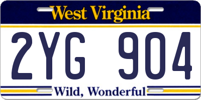 WV license plate 2YG904