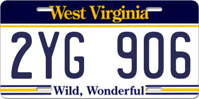 WV license plate 2YG906