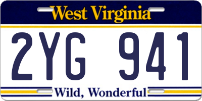 WV license plate 2YG941