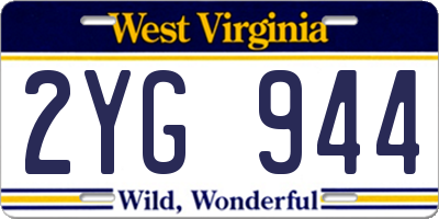 WV license plate 2YG944