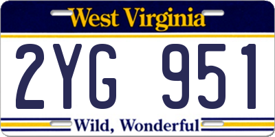 WV license plate 2YG951