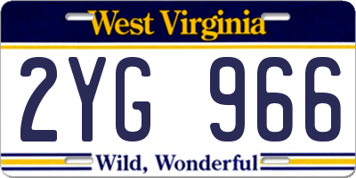 WV license plate 2YG966