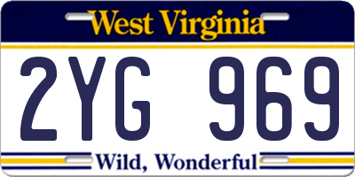 WV license plate 2YG969