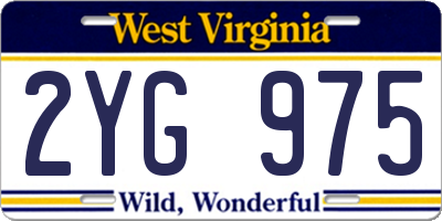 WV license plate 2YG975