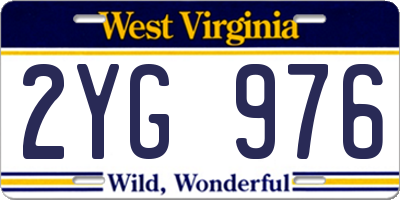 WV license plate 2YG976