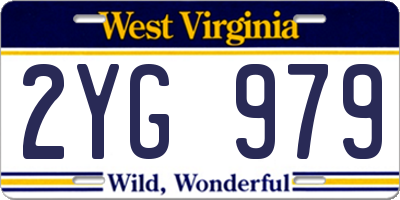 WV license plate 2YG979