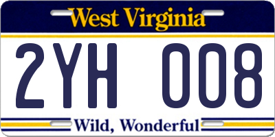 WV license plate 2YH008