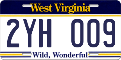 WV license plate 2YH009