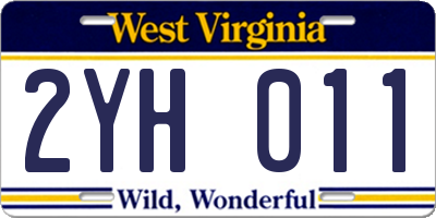 WV license plate 2YH011