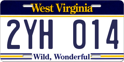 WV license plate 2YH014