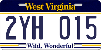 WV license plate 2YH015