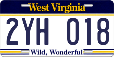 WV license plate 2YH018