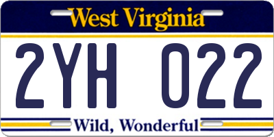 WV license plate 2YH022