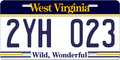 WV license plate 2YH023