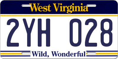 WV license plate 2YH028