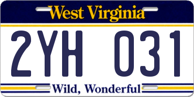 WV license plate 2YH031