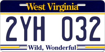 WV license plate 2YH032