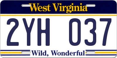 WV license plate 2YH037