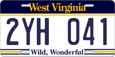 WV license plate 2YH041