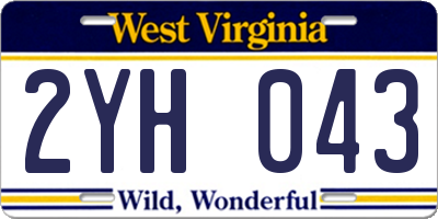 WV license plate 2YH043