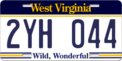 WV license plate 2YH044