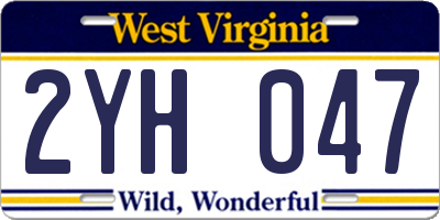 WV license plate 2YH047