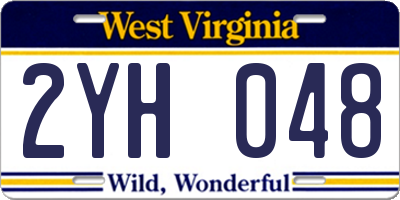 WV license plate 2YH048