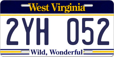 WV license plate 2YH052