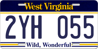 WV license plate 2YH055