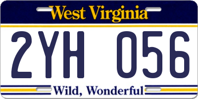 WV license plate 2YH056