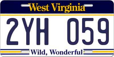 WV license plate 2YH059