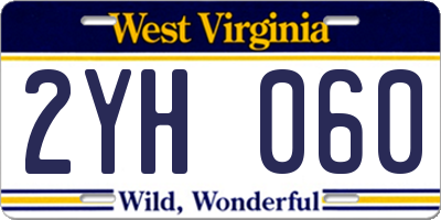 WV license plate 2YH060