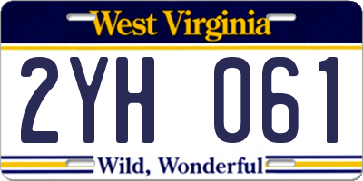 WV license plate 2YH061