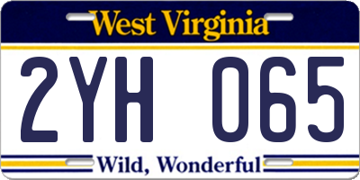 WV license plate 2YH065