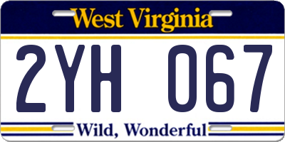WV license plate 2YH067