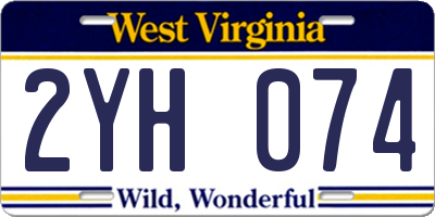 WV license plate 2YH074