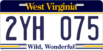 WV license plate 2YH075