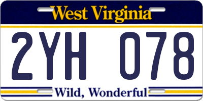 WV license plate 2YH078