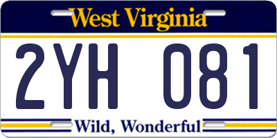 WV license plate 2YH081