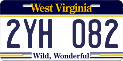 WV license plate 2YH082