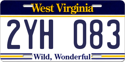 WV license plate 2YH083