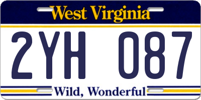 WV license plate 2YH087