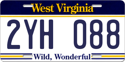 WV license plate 2YH088