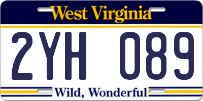 WV license plate 2YH089