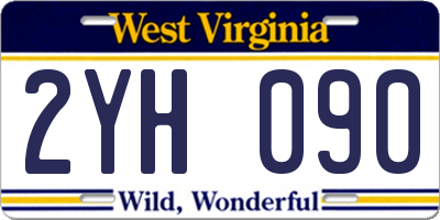WV license plate 2YH090